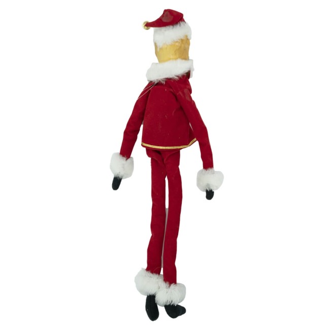 Cane con Abito Natalizio Bianco e Rosso H.45 cm