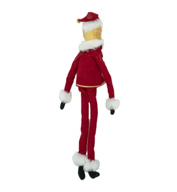 Cane con Abito Natalizio Bianco e Rosso H.45 cm