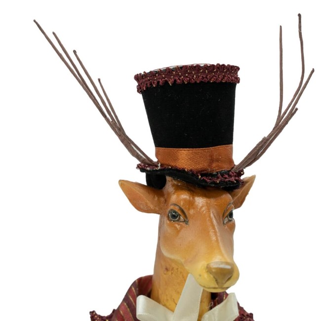 Renna Natalizia Burgundy e Oro H.30 cm