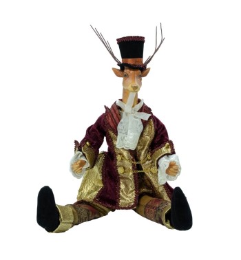 Renna Natalizia Burgundy e Oro H.30 cm