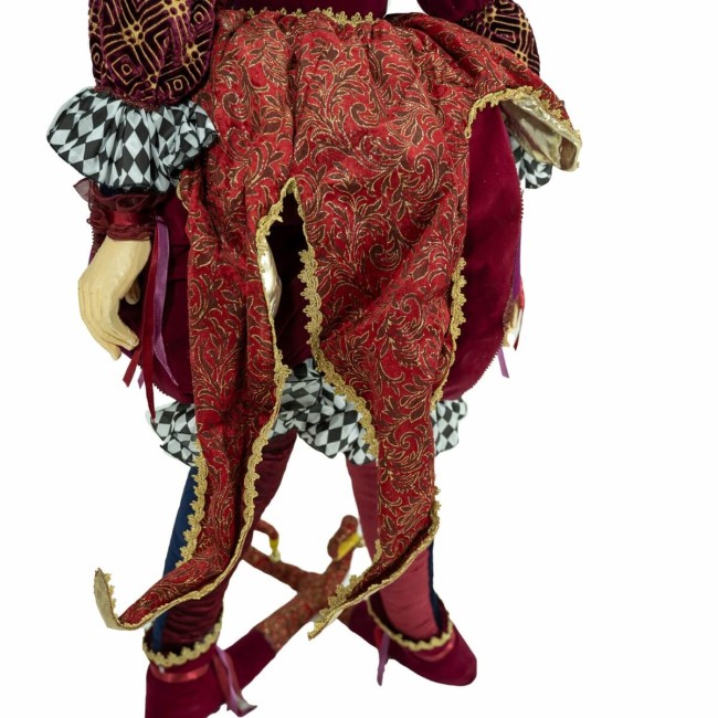 Jolly con Abito in Velluto Bordeaux Oro Viola e Blu H.150 cm