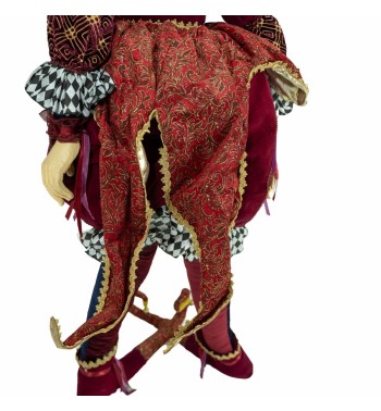 Jolly con Abito in Velluto Bordeaux Oro Viola e Blu H.150 cm