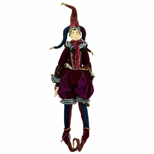 Jolly con Abito in Velluto Bordeaux Oro Viola e Blu H.150 cm