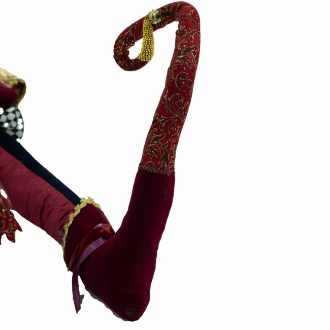 Jolly con Abito in Velluto Bordeaux Oro Viola e Blu H.150 cm