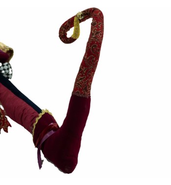 Jolly con Abito in Velluto Bordeaux Oro Viola e Blu H.150 cm