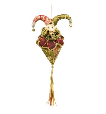 Jolly Natalizio da Appendere Burgundy e Oro 15x35 cm