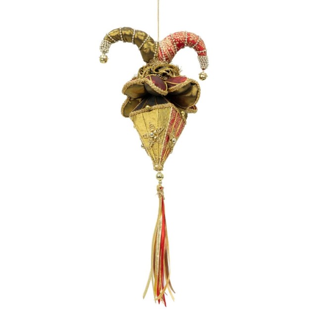 Jolly Natalizio da Appendere Burgundy e Oro 15x35 cm