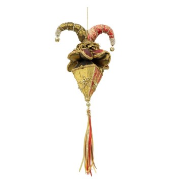 Jolly Natalizio da Appendere Burgundy e Oro 15x35 cm