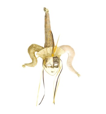 Maschera Jolly Natalizia Oro 30x30 cm