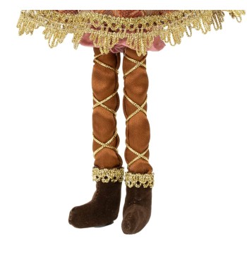 Mr. & Mrs. Gatto con Abito Burgundy e Oro H.35 cm