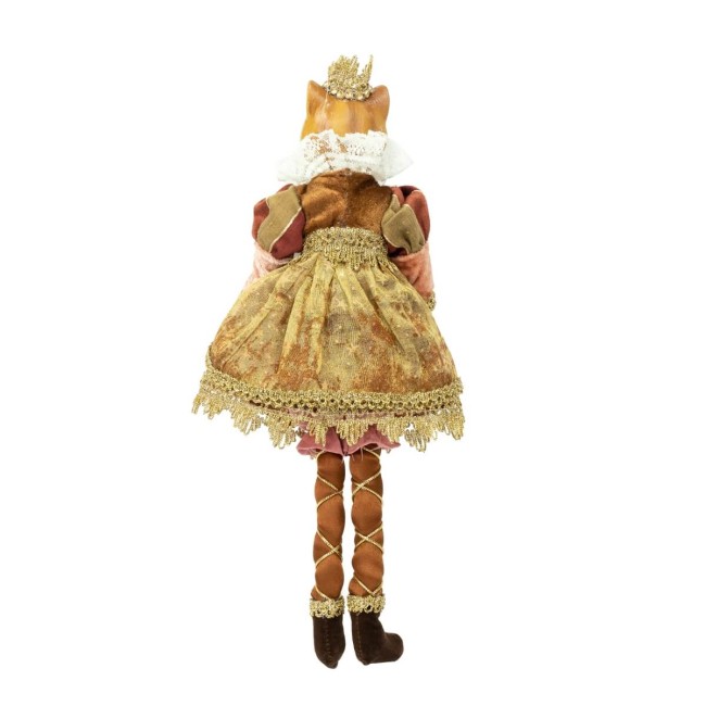 Mr. & Mrs. Gatto con Abito Burgundy e Oro H.35 cm