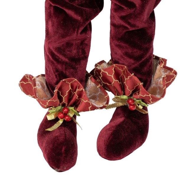 Babbo Natale con Abito Burgundy e Oro H.70 cm