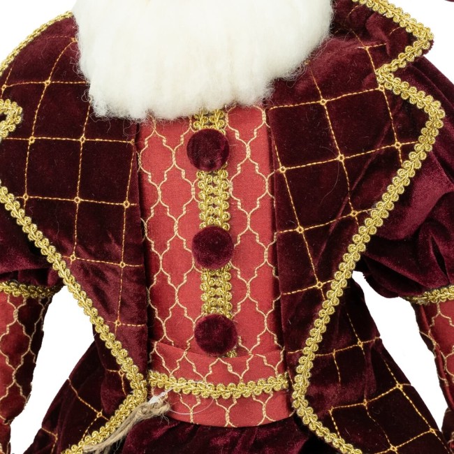 Babbo Natale con Abito Burgundy e Oro H.70 cm
