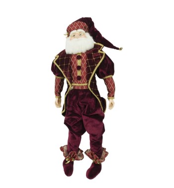 Babbo Natale con Abito Burgundy e Oro H.70 cm