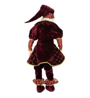 Babbo Natale con Abito Burgundy e Oro H.70 cm
