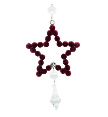 Stella Natalizia in Velluto Bordeaux da Appendere