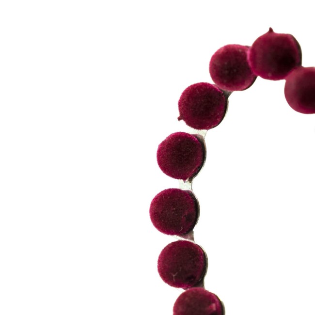 Cuore Natalizio in Velluto Bordeaux da Appendere