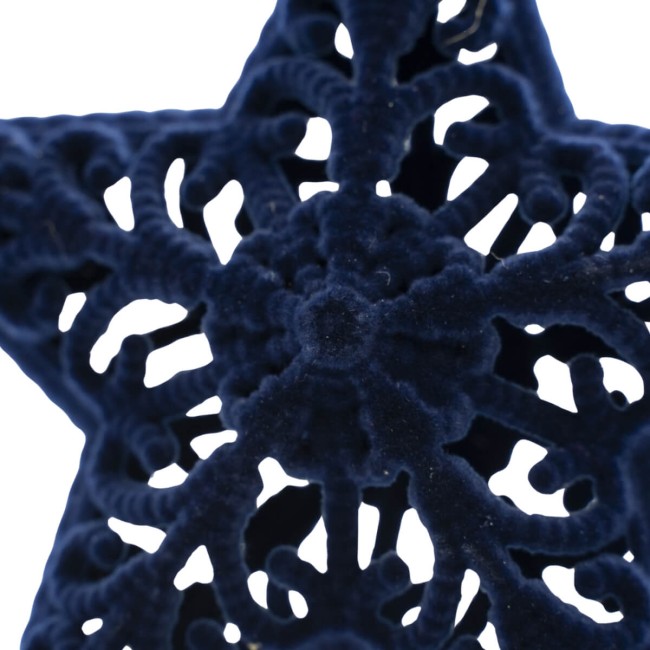 Stella Natalizia 3D in Velluto Blu da Appendere H.12 cm