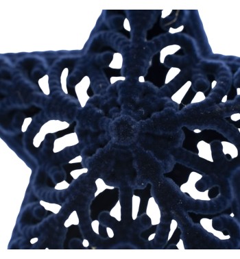 Stella Natalizia 3D in Velluto Blu da Appendere H.12 cm