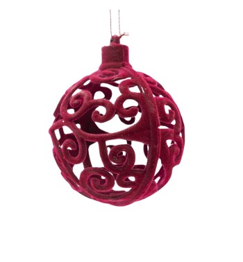 Palla di Natale Traforata in Velluto D.8 cm
