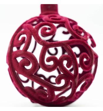 Palla di Natale Traforata in Velluto D.8 cm