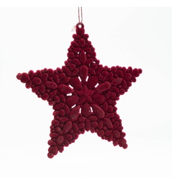 Stella Natalizia in Velluto Bordeaux da Appendere 12 cm