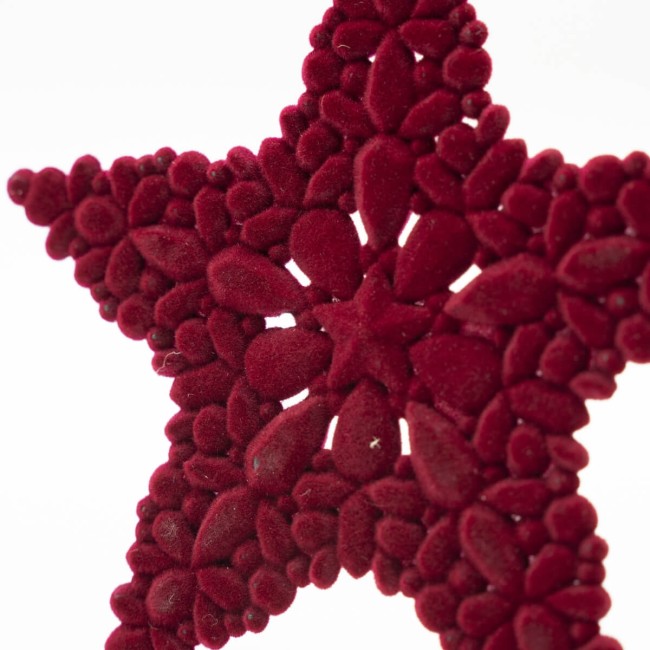 Stella Natalizia in Velluto Bordeaux da Appendere 12 cm