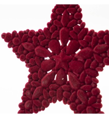 Stella Natalizia in Velluto Bordeaux da Appendere 12 cm