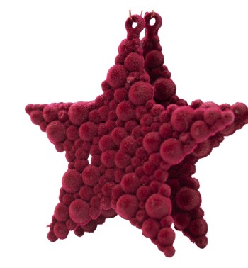 Stelle Natalizie in Velluto Bordeaux Conf. da 2 Pz