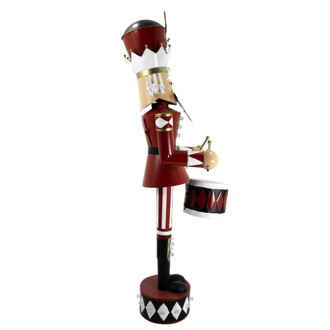 Schiaccianoci di Natale in Latta con Tamburo H.154 cm