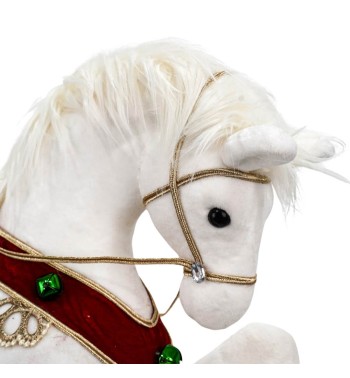 Cavallo Natalizio Bianco su Stand H.66 cm