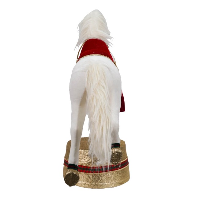 Cavallo Natalizio Bianco su Stand H.66 cm