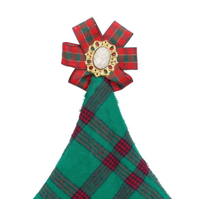 Alberello Natalizio in Tartan e Velluto H.59 cm