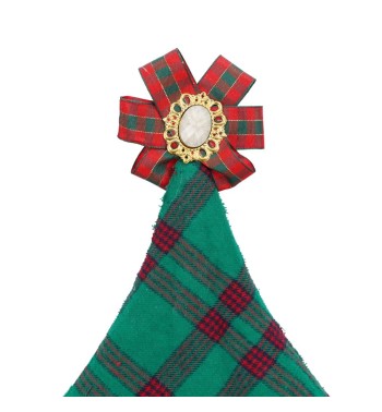 Alberello Natalizio in Tartan e Velluto H.59 cm