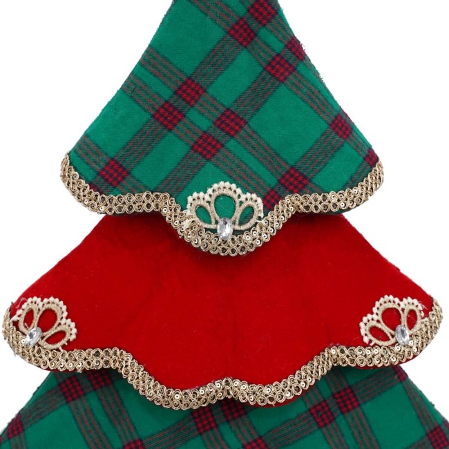 Alberello Natalizio in Tartan e Velluto H.59 cm