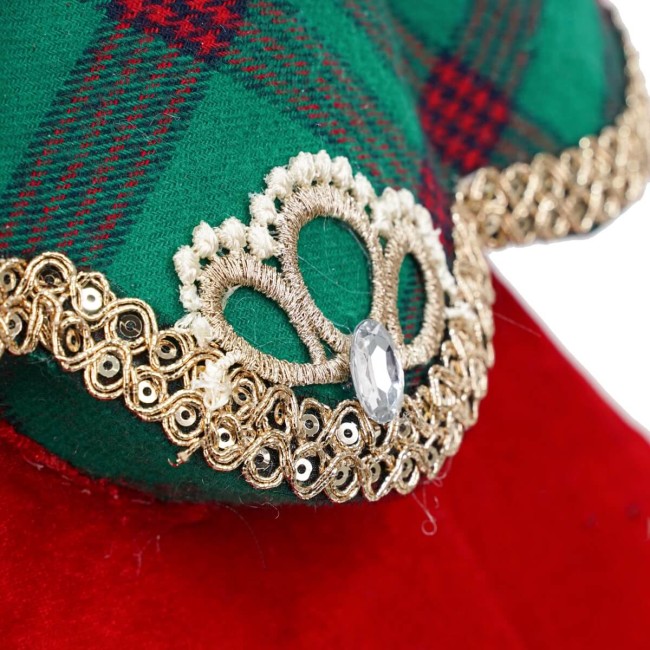 Alberello Natalizio in Tartan e Velluto H.59 cm