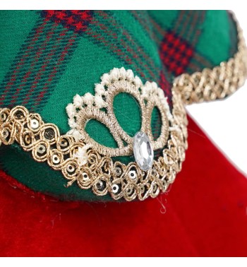 Alberello Natalizio in Tartan e Velluto H.59 cm