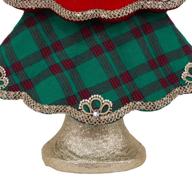Alberello Natalizio in Tartan e Velluto H.59 cm