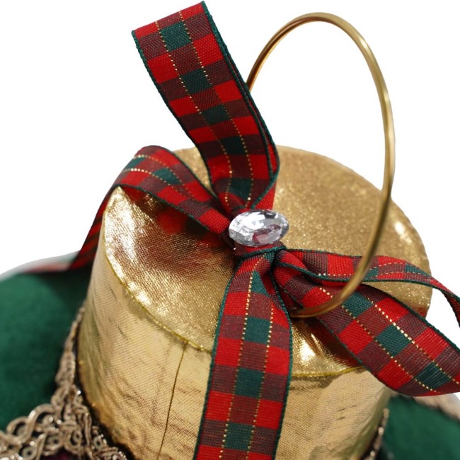 Palla Natalizia in Velluto e Tartan D.20 cm