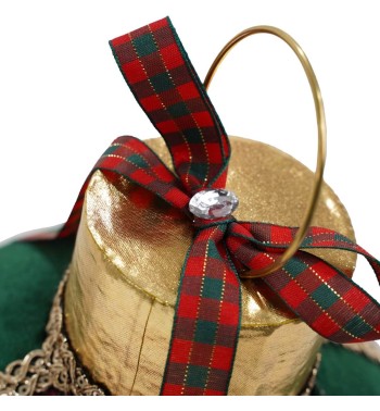Palla Natalizia in Velluto e Tartan D.20 cm