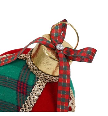 Palla Natalizia in Velluto e Tartan D.25 cm