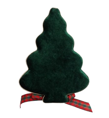 Alberello Natalizio da Appendere in Tartan e Velluto H.19 cm