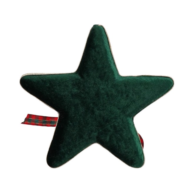 Stella Natalizia da Appendere in Tartan e Velluto H.18 cm