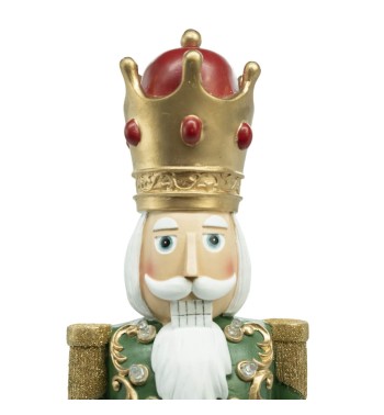 Schiaccianoci Natalizio in Resina con Luci Led H.55,5 cm