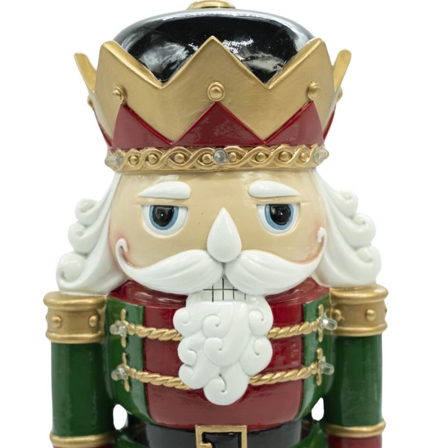 Schiaccianoci Natalizio in Resina con Luci Led H.31 cm