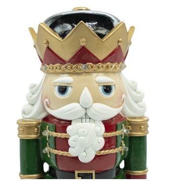 Schiaccianoci Natalizio in Resina con Luci Led H.31 cm