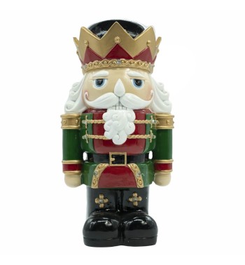 Schiaccianoci Natalizio in Resina con Luci Led H.31 cm