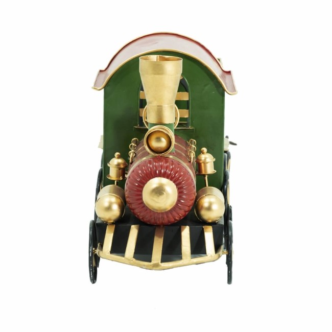 Trenino Natalizio in Metallo Rosso e Verde