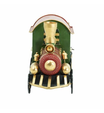 Trenino Natalizio in Metallo Rosso e Verde