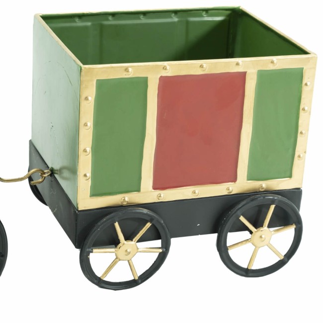 Trenino Natalizio in Metallo Rosso e Verde